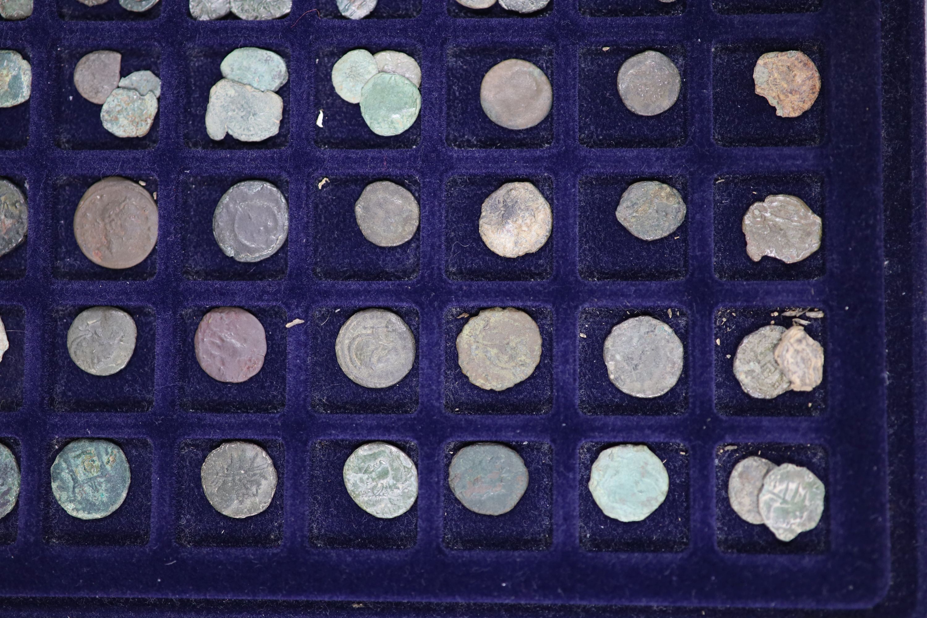 A large collection of Roman AE coinage found in Sussex, including fragments